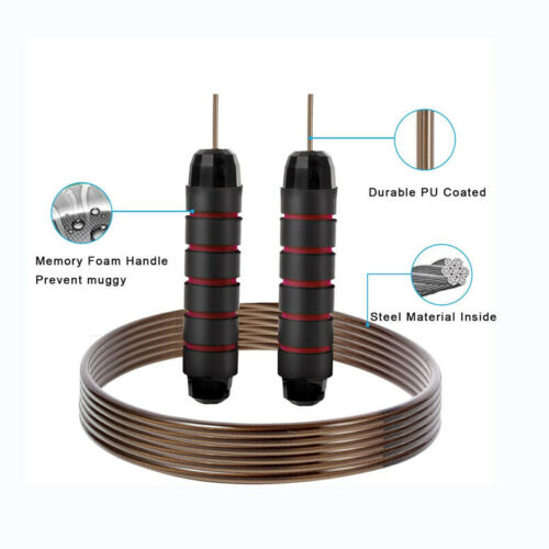 Jump rope with steel ball bearings cable